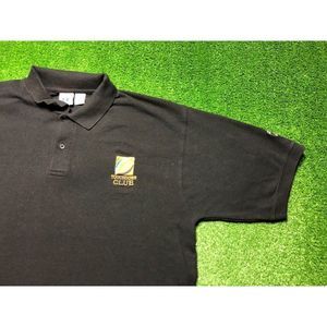 Vintage 90s Logo7 Touchdown Club Football Men's Short Sleeve Polo XL Black
